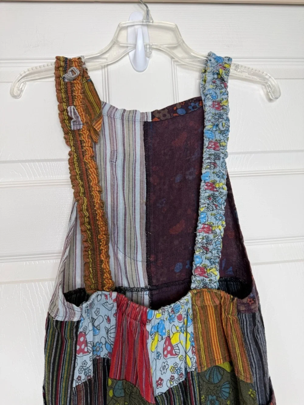 Kathmandu Imports Patchwork Jumpsuit Wide Leg One Size Artsy Hippie Cotton Overa - Picture 6 of 14